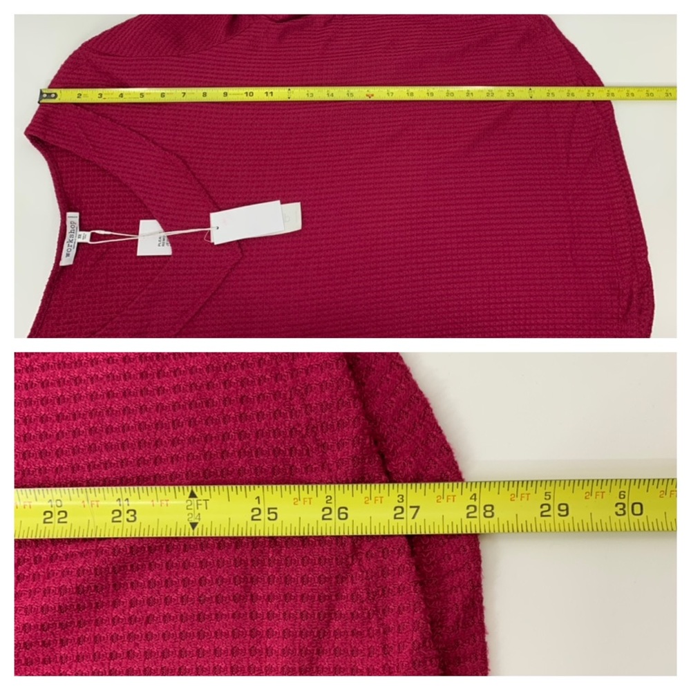 Workshop Republic Clothing Red Magenta Waffle Knit Sweater Soft Cozy & Stretchy - Picture 16 of 16